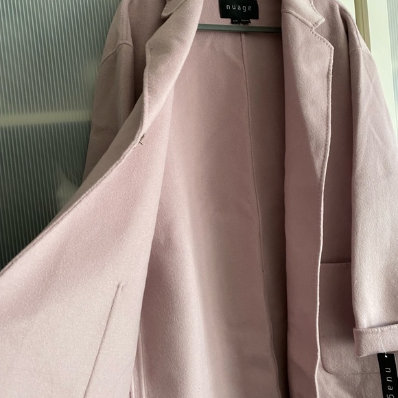New Nuage Wool Blend Lapel Collar Duster Coat Size L|G - Picture 11 of 16